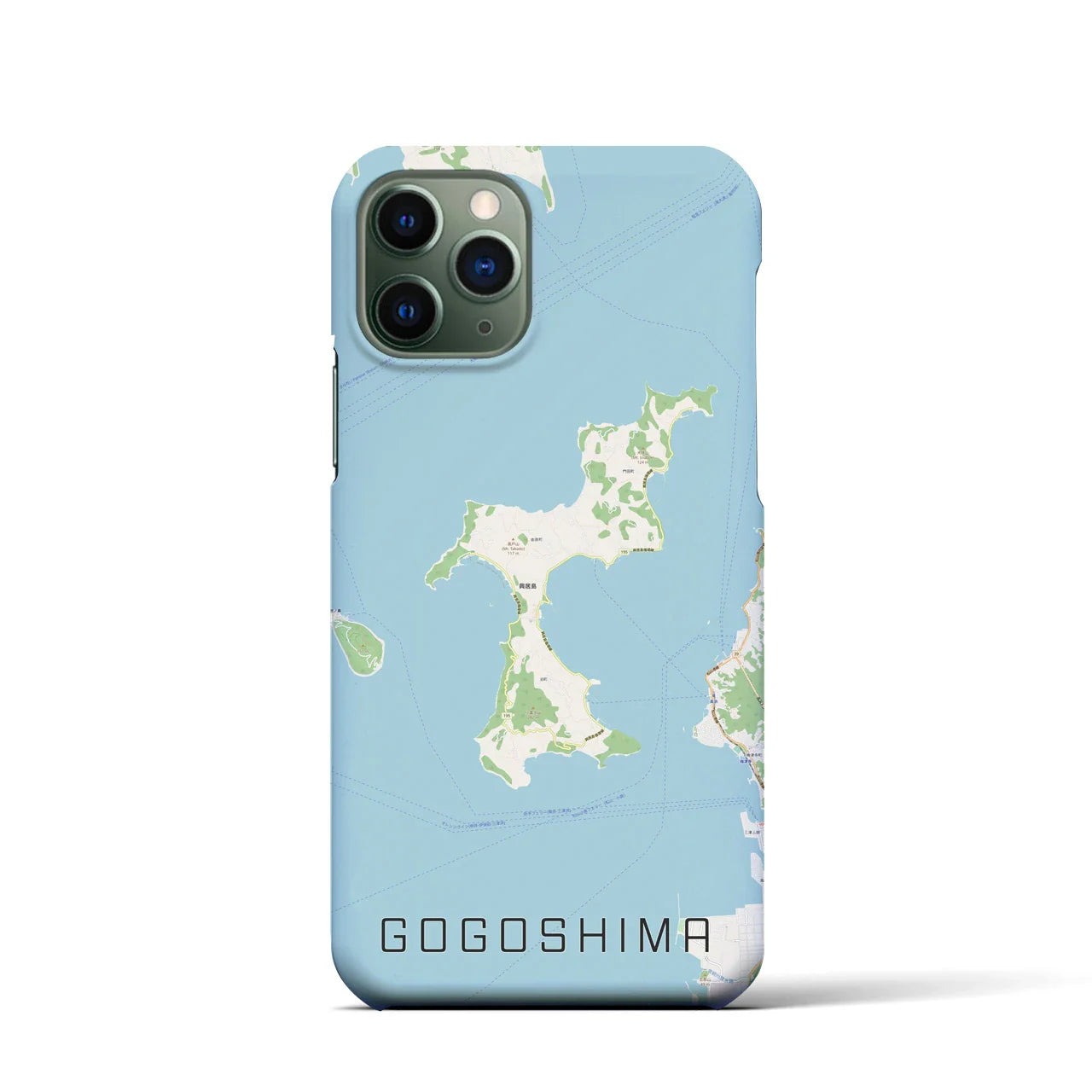 【興居島(愛媛県)】地図柄iPhoneケース(バックカバータイプ)