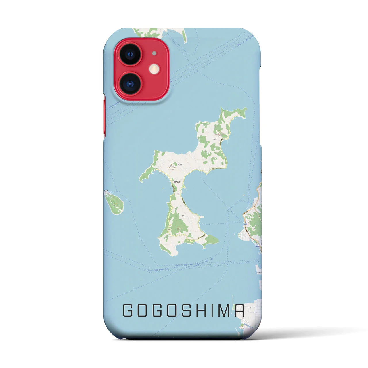 【興居島(愛媛県)】地図柄iPhoneケース(バックカバータイプ)