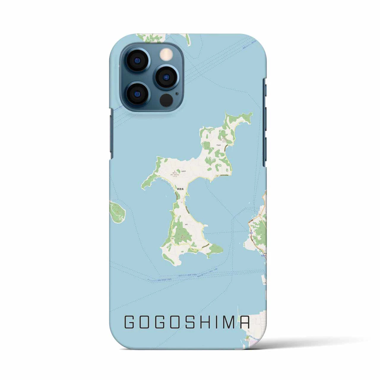 【興居島(愛媛県)】地図柄iPhoneケース(バックカバータイプ)