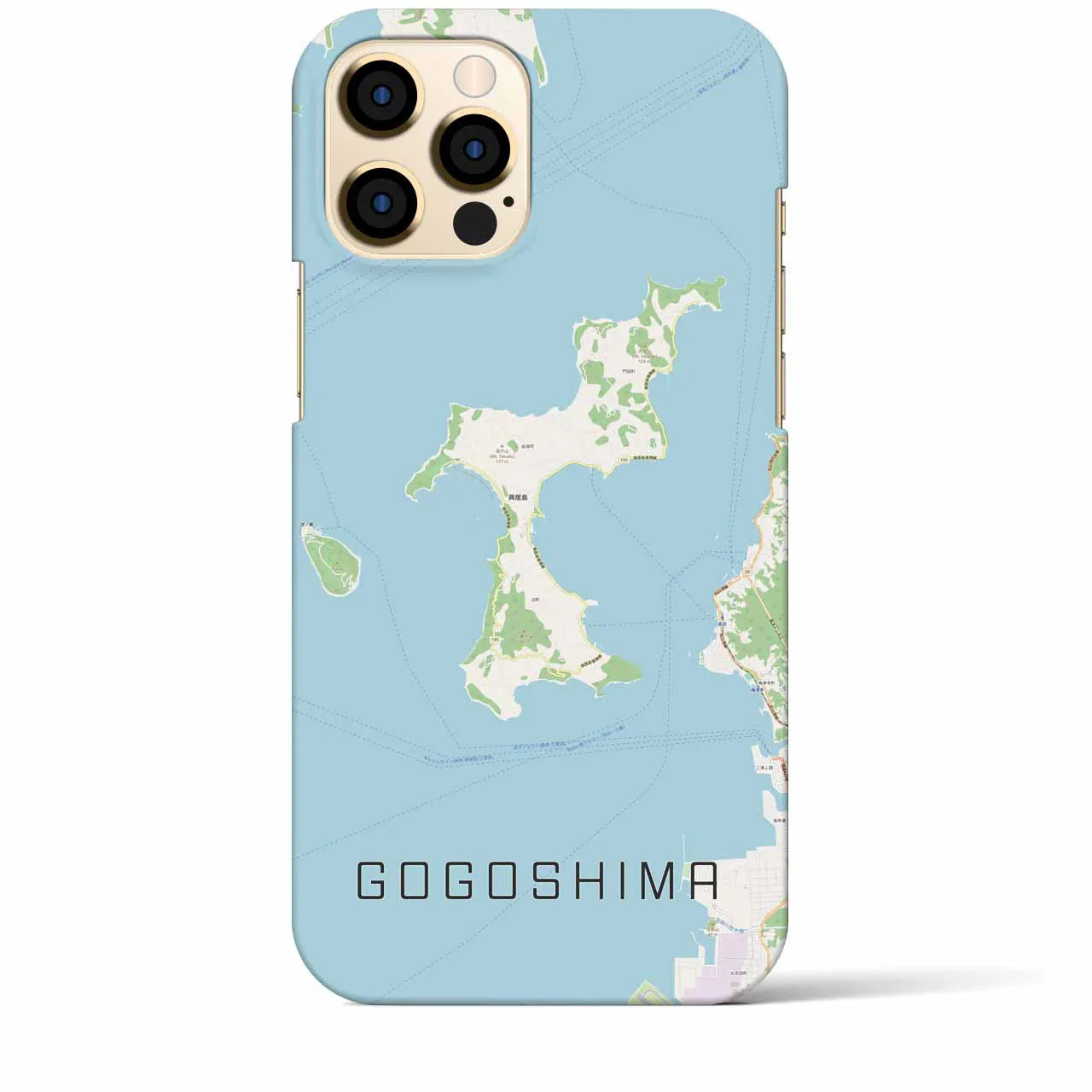 【興居島(愛媛県)】地図柄iPhoneケース(バックカバータイプ)