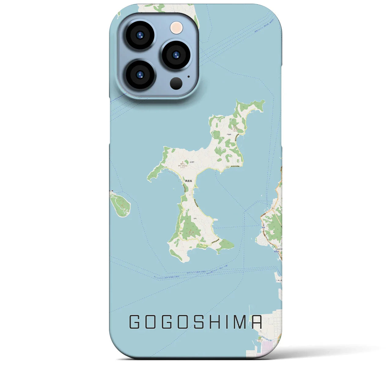 【興居島(愛媛県)】地図柄iPhoneケース(バックカバータイプ)