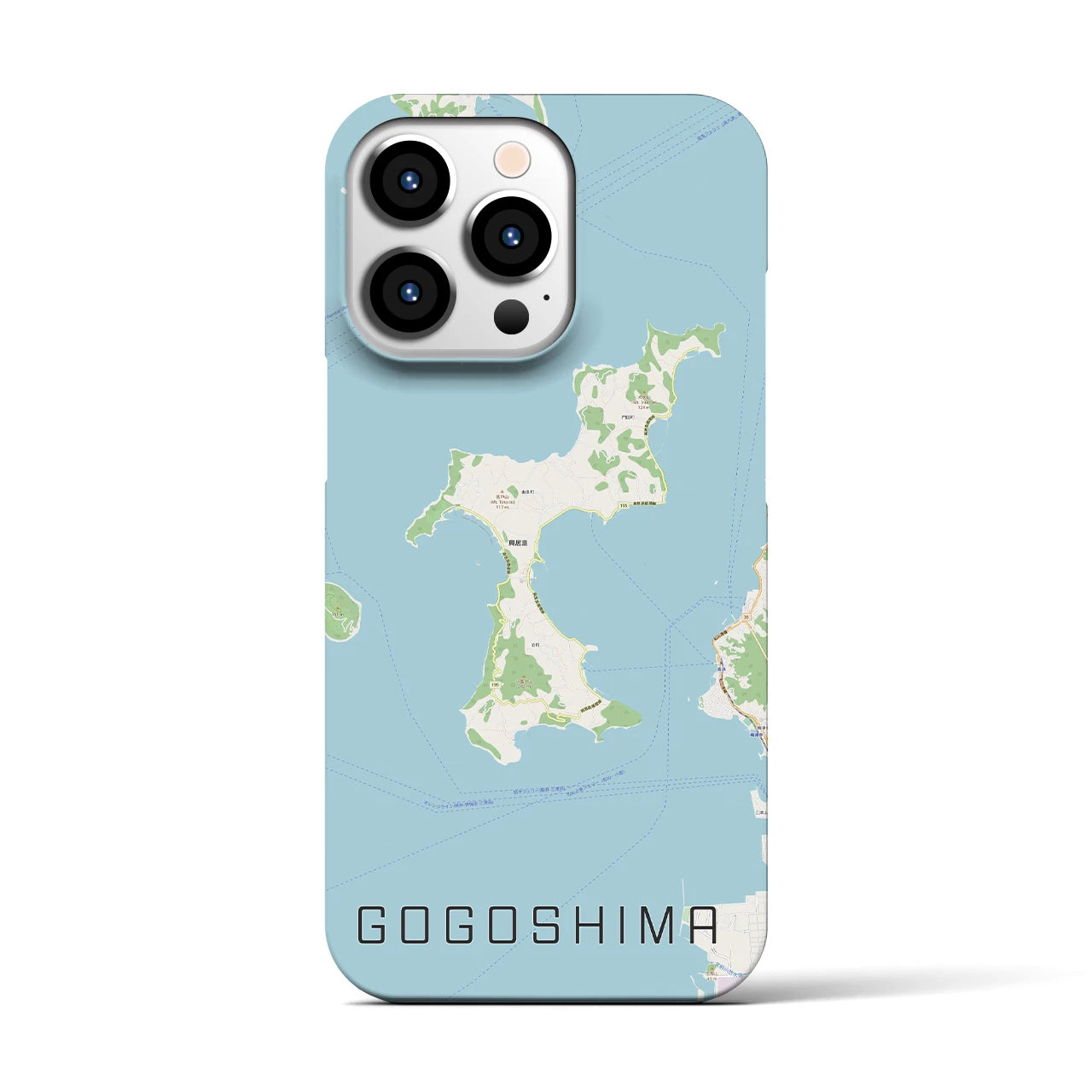 【興居島(愛媛県)】地図柄iPhoneケース(バックカバータイプ)