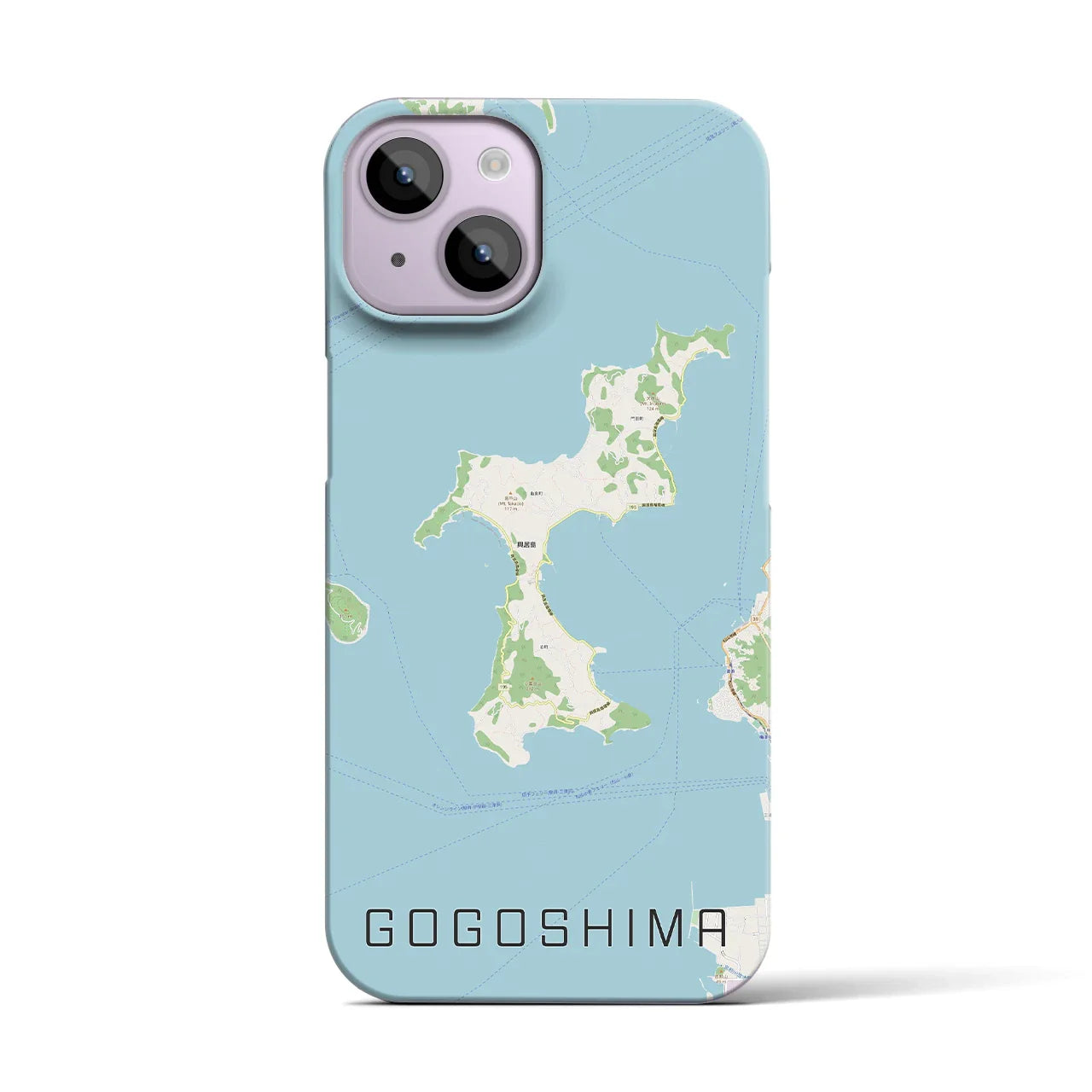 【興居島(愛媛県)】地図柄iPhoneケース(バックカバータイプ)