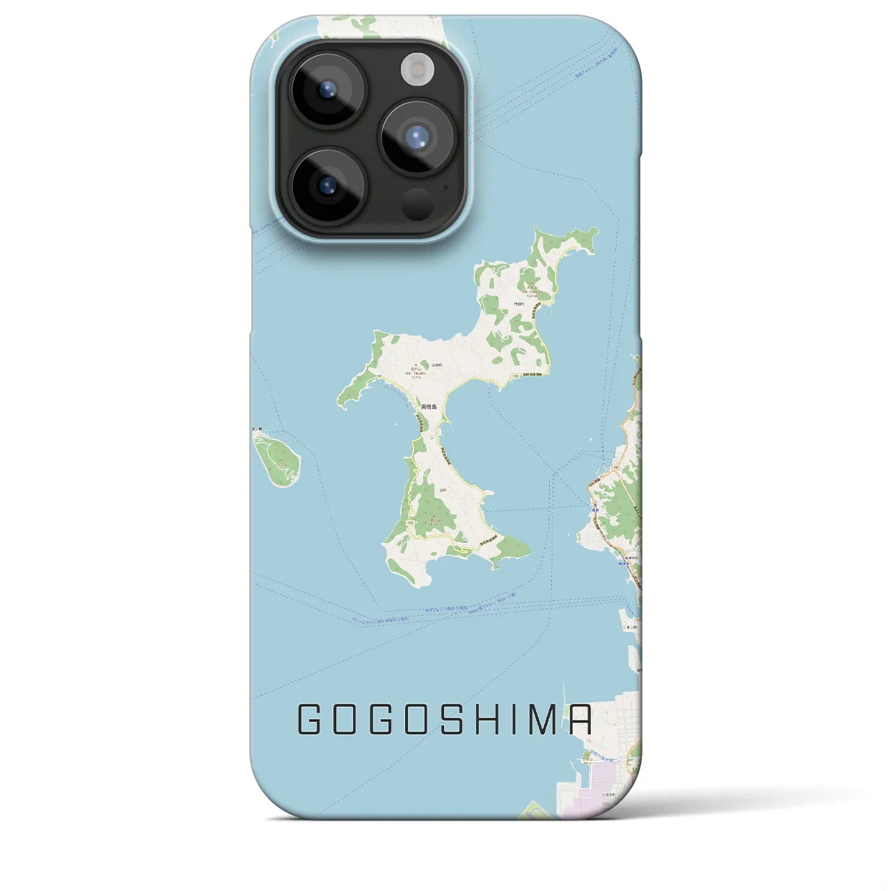 【興居島(愛媛県)】地図柄iPhoneケース(バックカバータイプ)