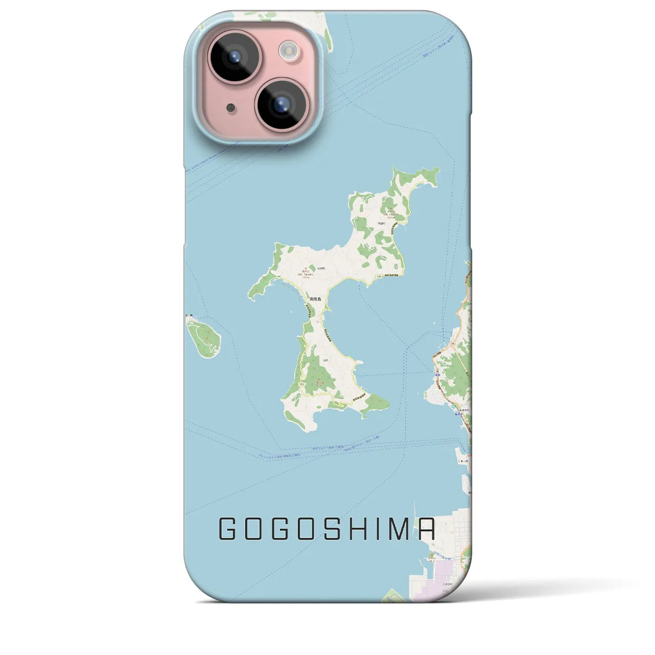 【興居島(愛媛県)】地図柄iPhoneケース(バックカバータイプ)