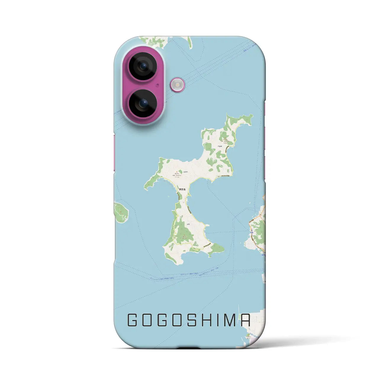 【興居島(愛媛県)】地図柄iPhoneケース(バックカバータイプ)