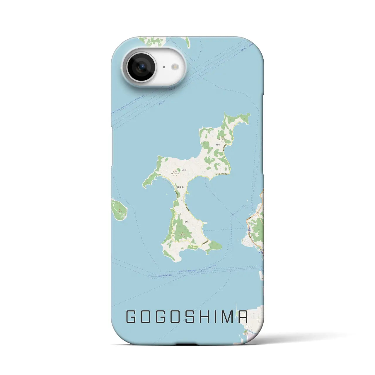 【興居島(愛媛県)】地図柄iPhoneケース(バックカバータイプ)
