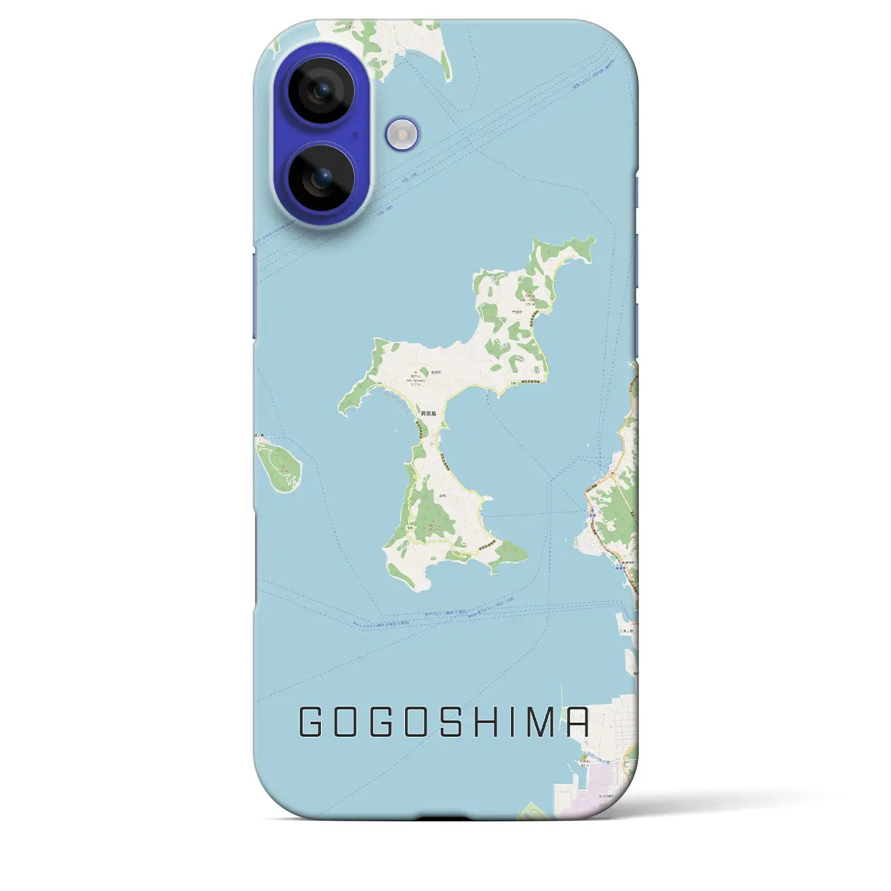 【興居島(愛媛県)】地図柄iPhoneケース(バックカバータイプ)