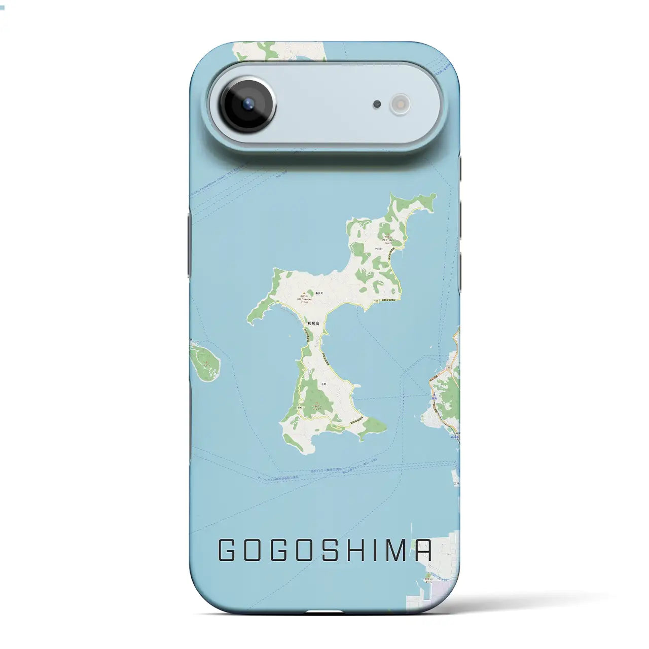 【興居島(愛媛県)】地図柄iPhoneケース(バックカバータイプ)