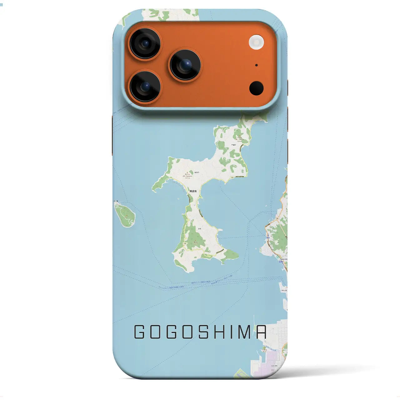 【興居島(愛媛県)】地図柄iPhoneケース(バックカバータイプ)