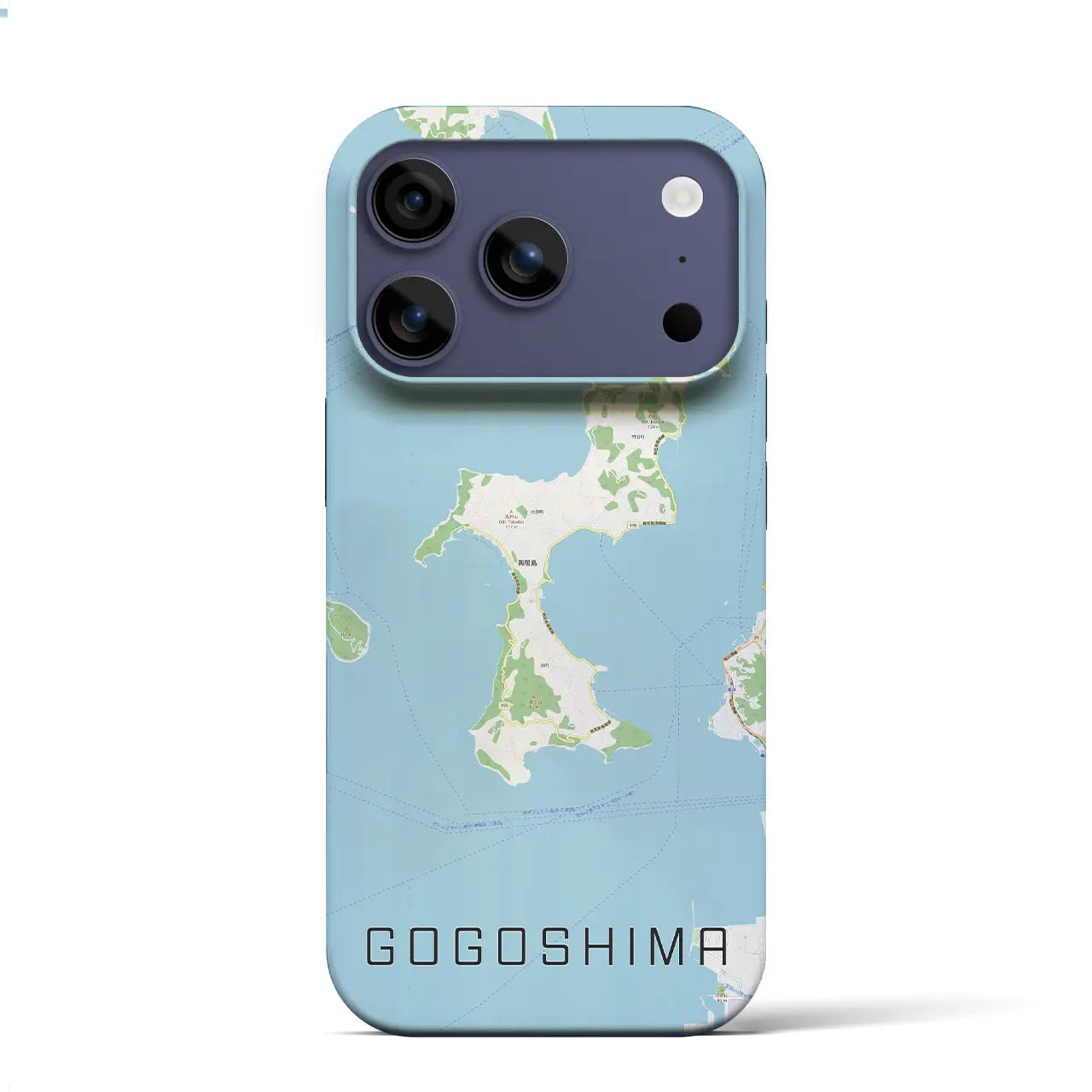 【興居島(愛媛県)】地図柄iPhoneケース(バックカバータイプ)