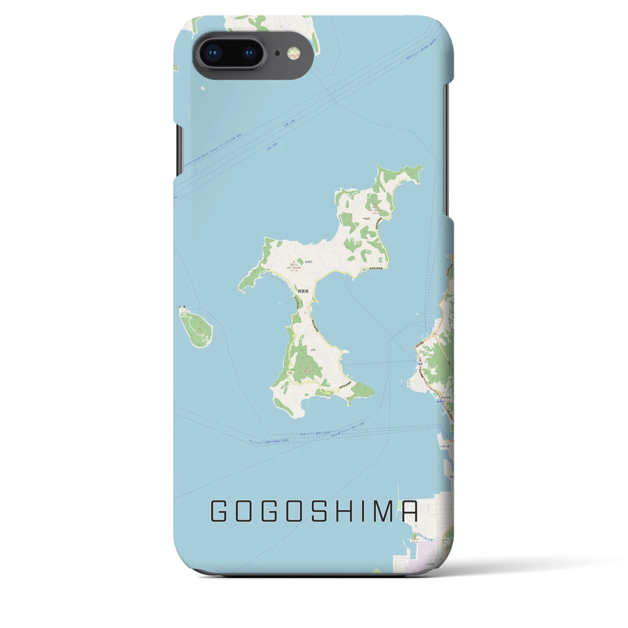 【興居島(愛媛県)】地図柄iPhoneケース(バックカバータイプ)