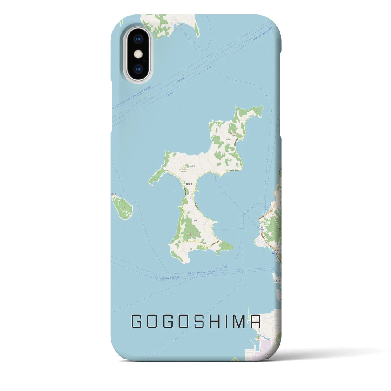 【興居島(愛媛県)】地図柄iPhoneケース(バックカバータイプ)