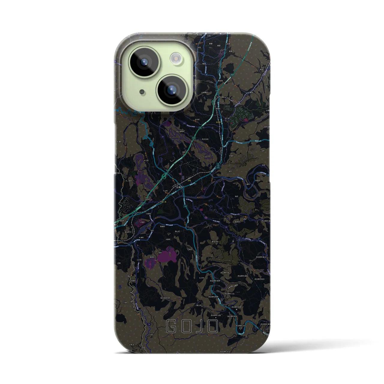 【五條(奈良県)】地図柄iPhoneケース(バックカバータイプ)