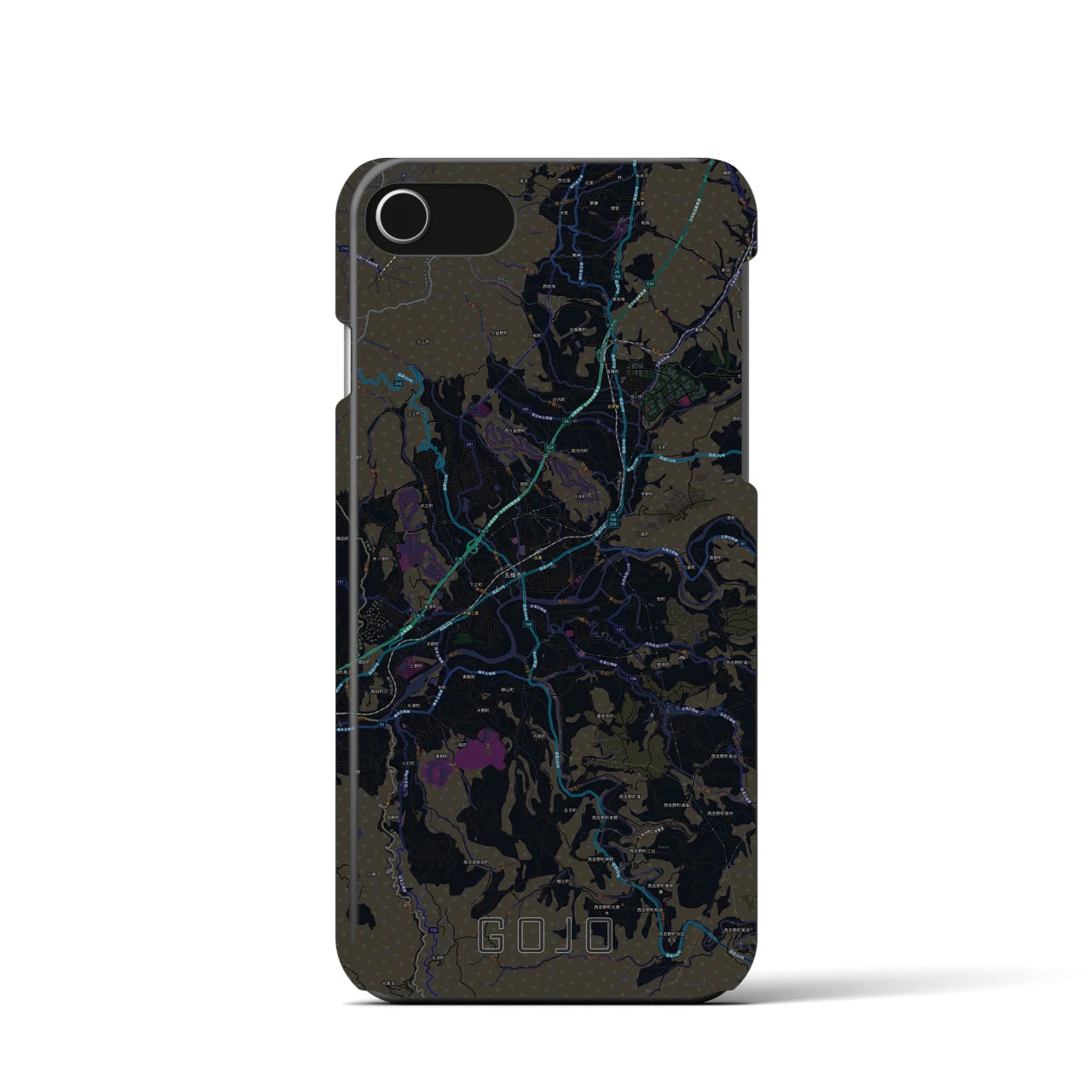 【五條(奈良県)】地図柄iPhoneケース(バックカバータイプ)