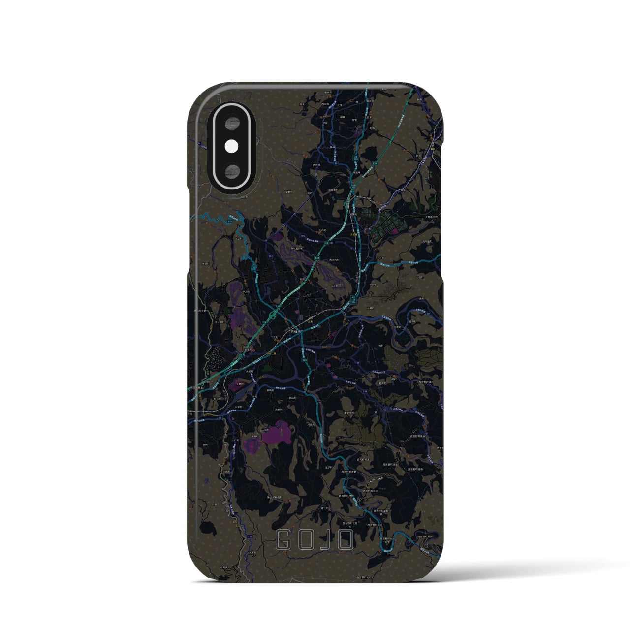 【五條(奈良県)】地図柄iPhoneケース(バックカバータイプ)