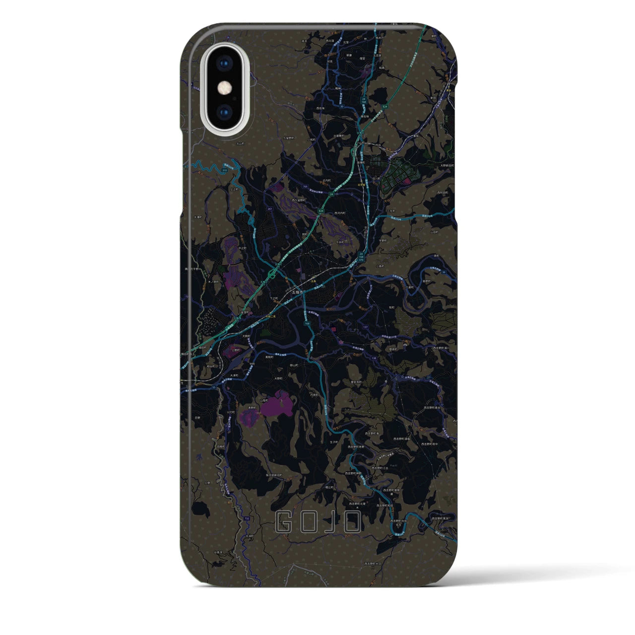 【五條(奈良県)】地図柄iPhoneケース(バックカバータイプ)