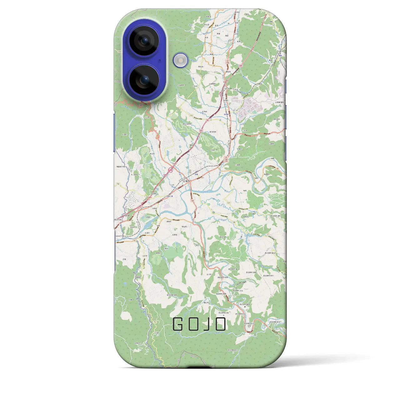【五條(奈良県)】地図柄iPhoneケース(バックカバータイプ)ブラック・iPhone 16 Pro Max 用