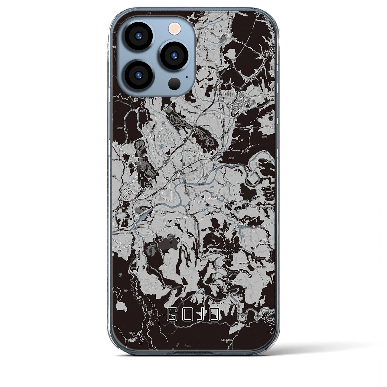 【五條(奈良県)】地図柄iPhoneケース(クリアタイプ)