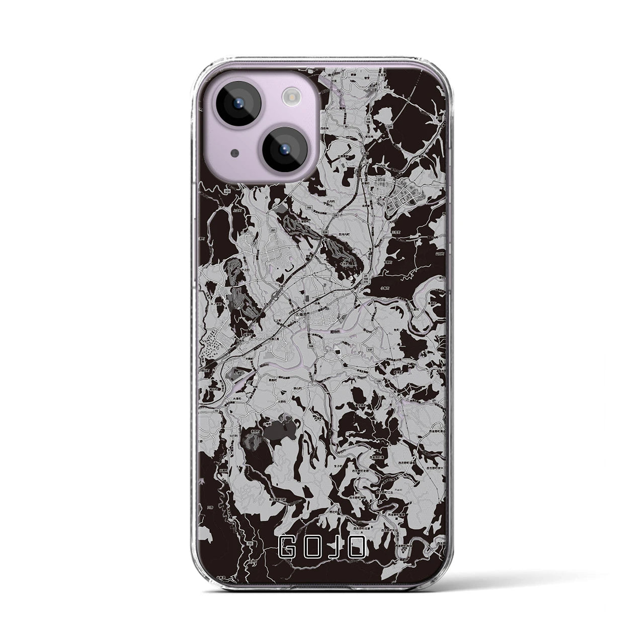 【五條(奈良県)】地図柄iPhoneケース(クリアタイプ)