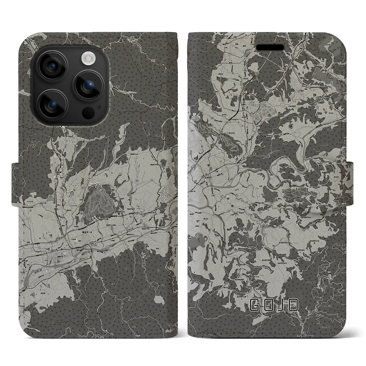 【五條(奈良県)】地図柄iPhoneケース(手帳タイプ)