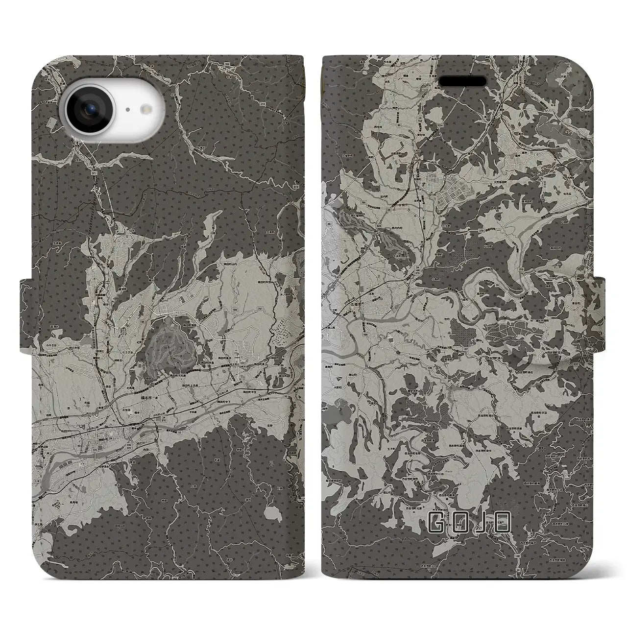 【五條(奈良県)】地図柄iPhoneケース(手帳タイプ)