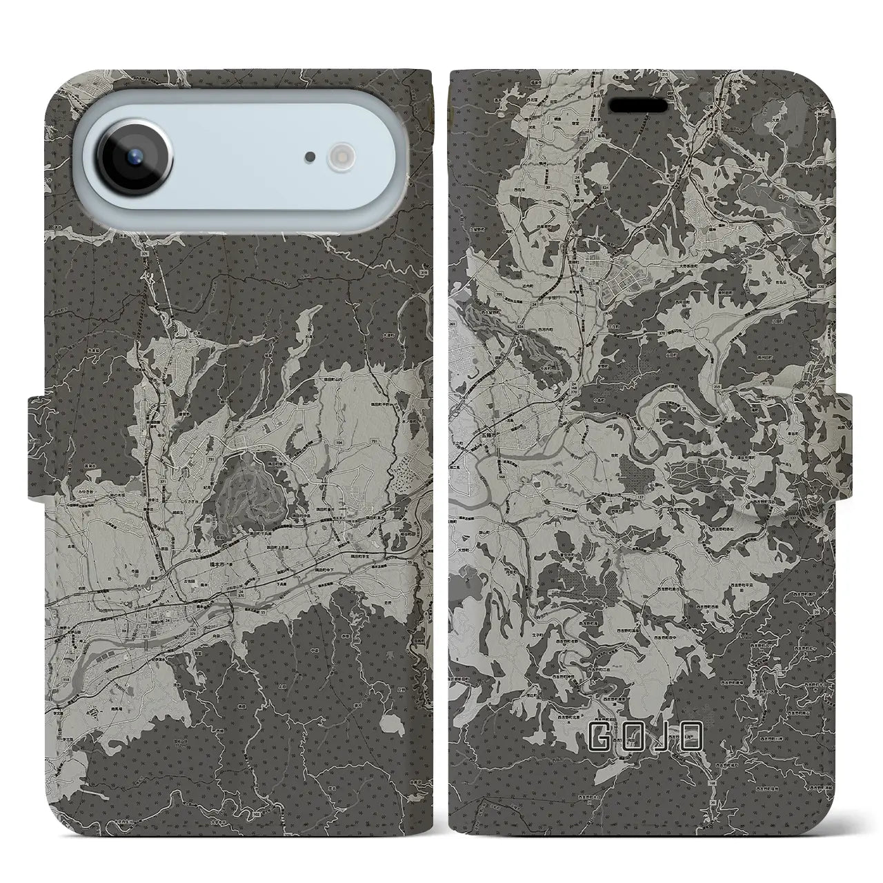 【五條(奈良県)】地図柄iPhoneケース(手帳タイプ)