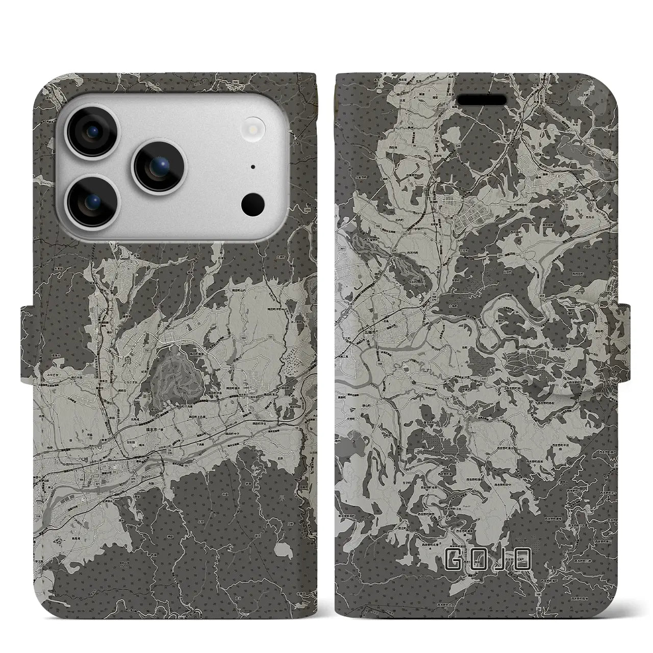 【五條(奈良県)】地図柄iPhoneケース(手帳タイプ)