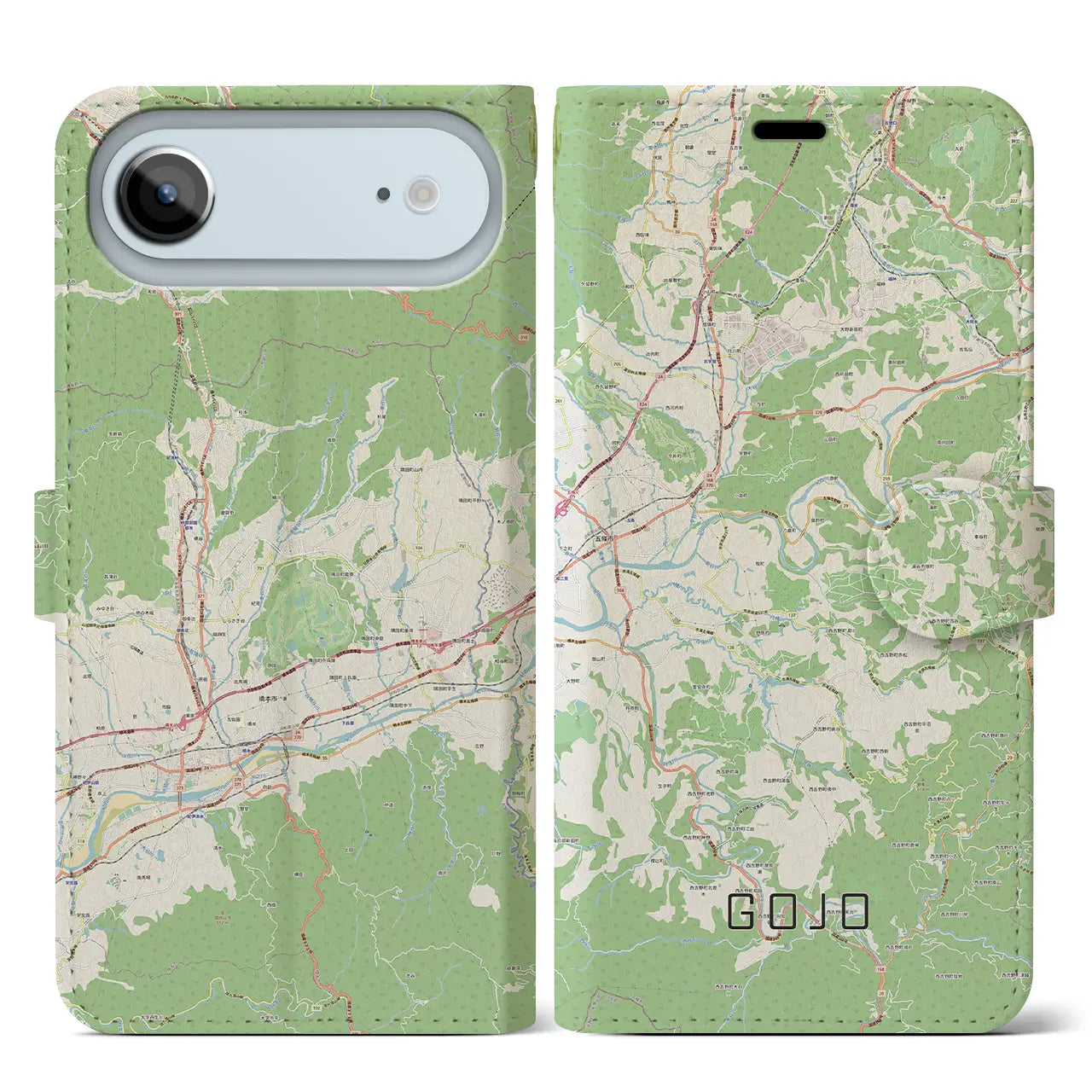 【五條(奈良県)】地図柄iPhoneケース(手帳タイプ)