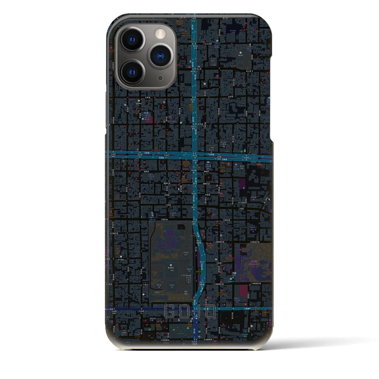 【五条(京都府)】地図柄iPhoneケース(バックカバータイプ)