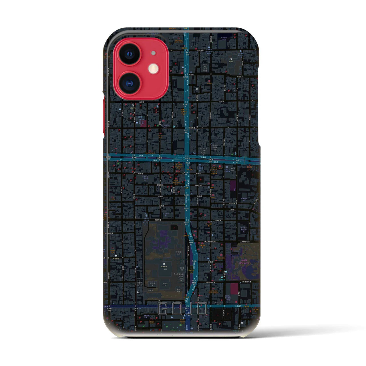 【五条(京都府)】地図柄iPhoneケース(バックカバータイプ)