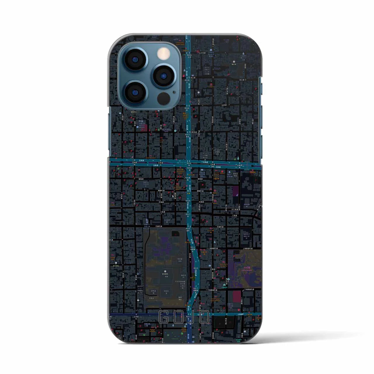 【五条(京都府)】地図柄iPhoneケース(バックカバータイプ)