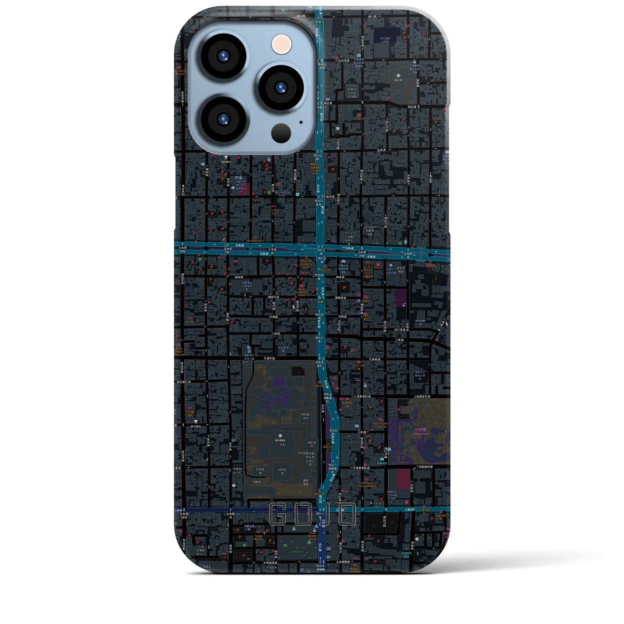 【五条(京都府)】地図柄iPhoneケース(バックカバータイプ)