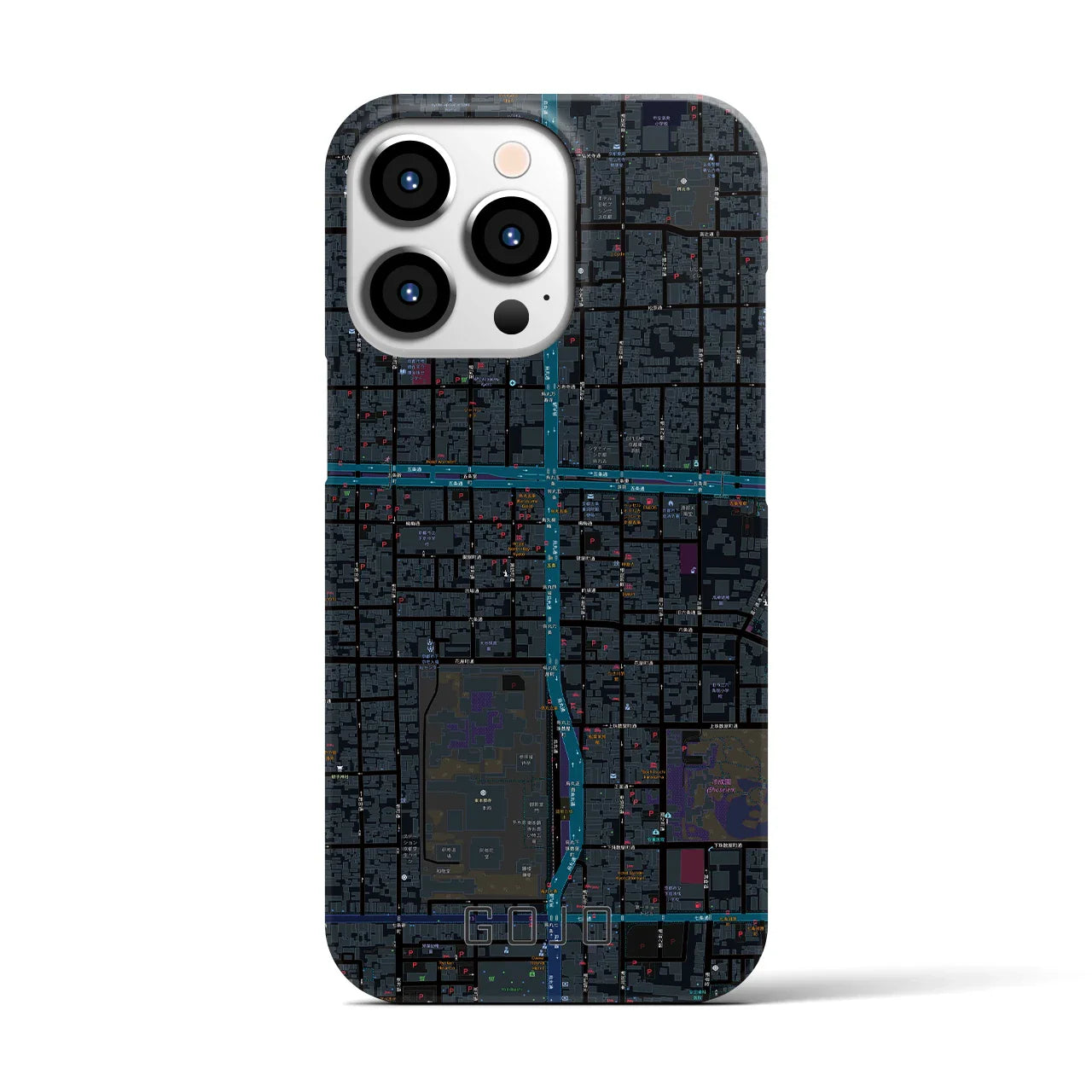 【五条(京都府)】地図柄iPhoneケース(バックカバータイプ)