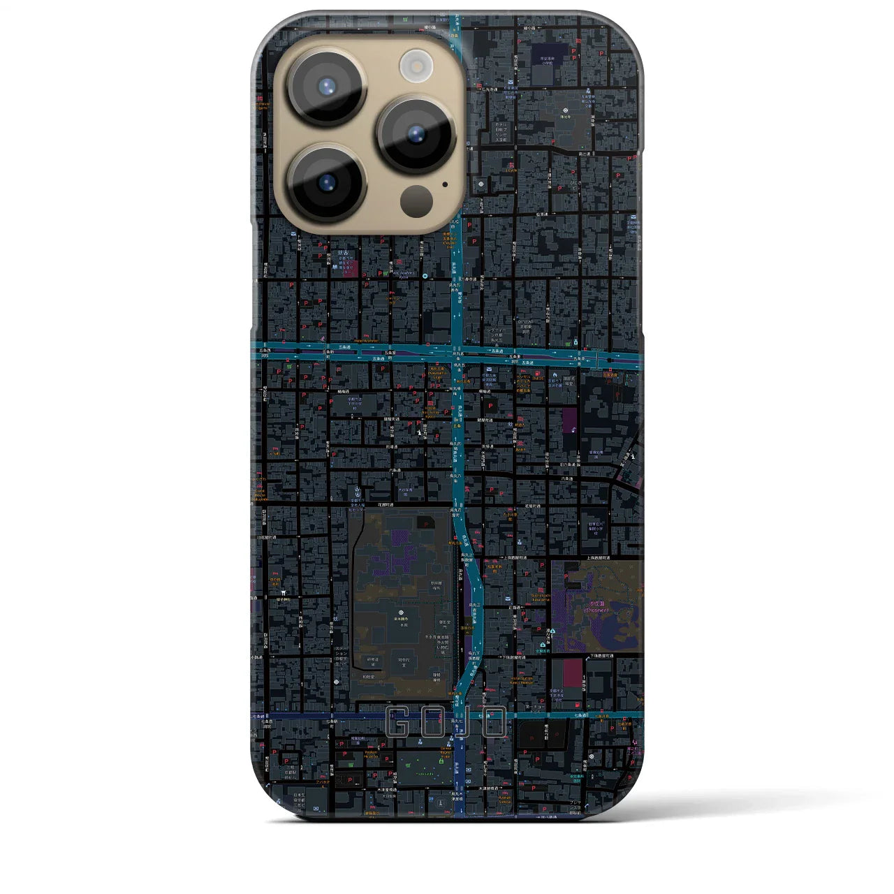 【五条(京都府)】地図柄iPhoneケース(バックカバータイプ)