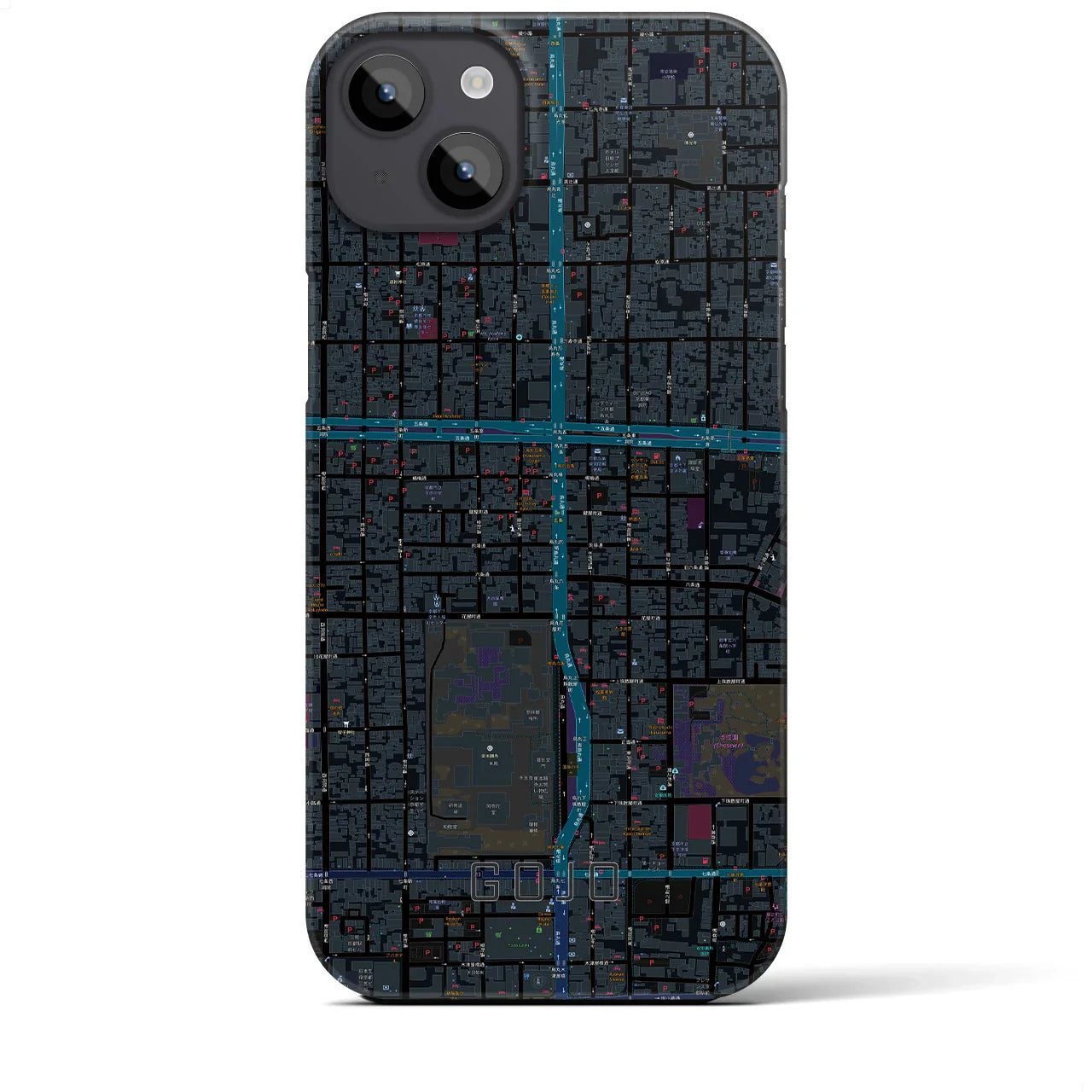 【五条(京都府)】地図柄iPhoneケース(バックカバータイプ)