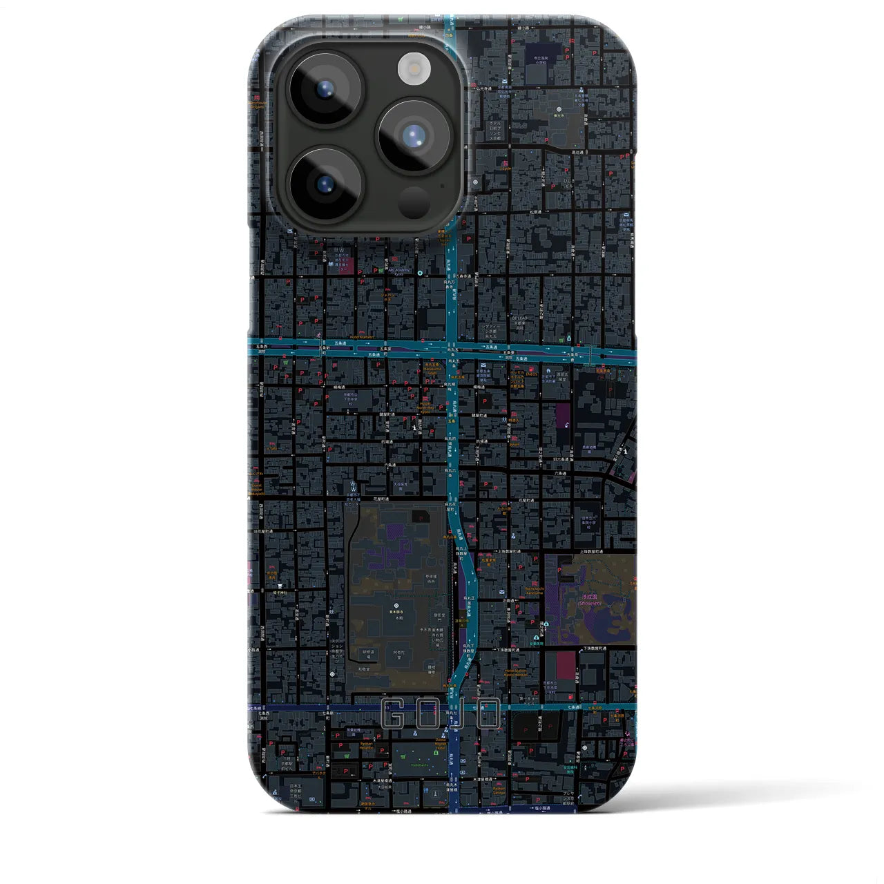 【五条(京都府)】地図柄iPhoneケース(バックカバータイプ)