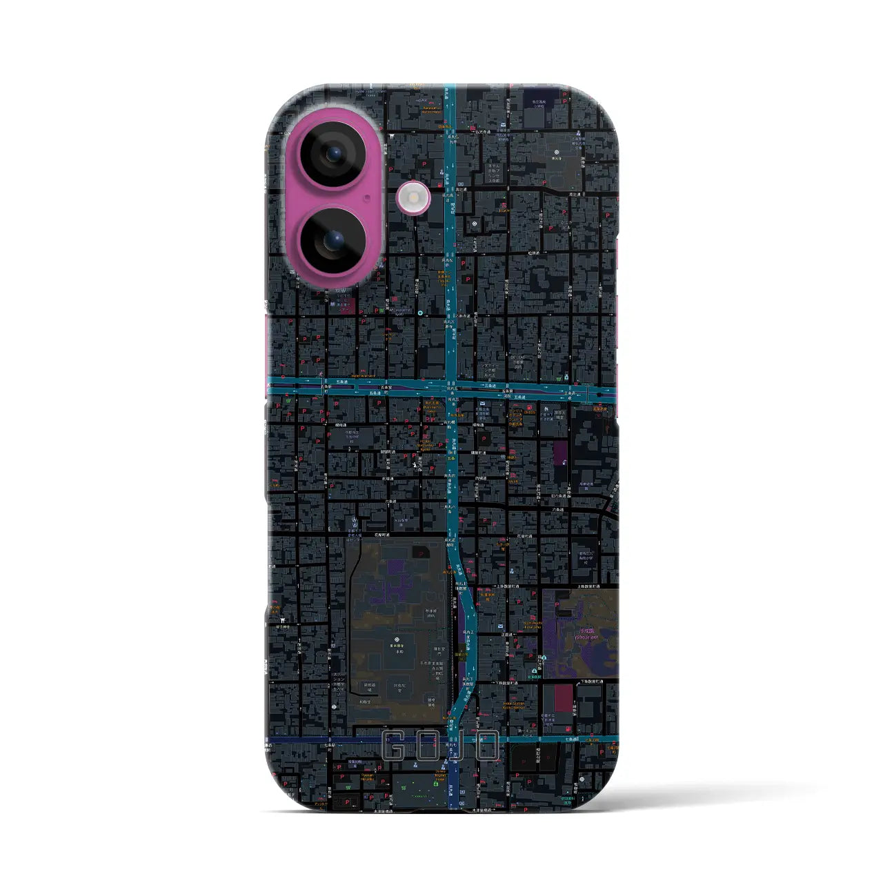 【五条(京都府)】地図柄iPhoneケース(バックカバータイプ)