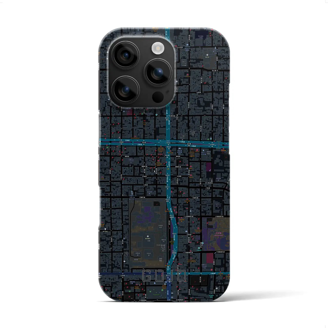 【五条(京都府)】地図柄iPhoneケース(バックカバータイプ)