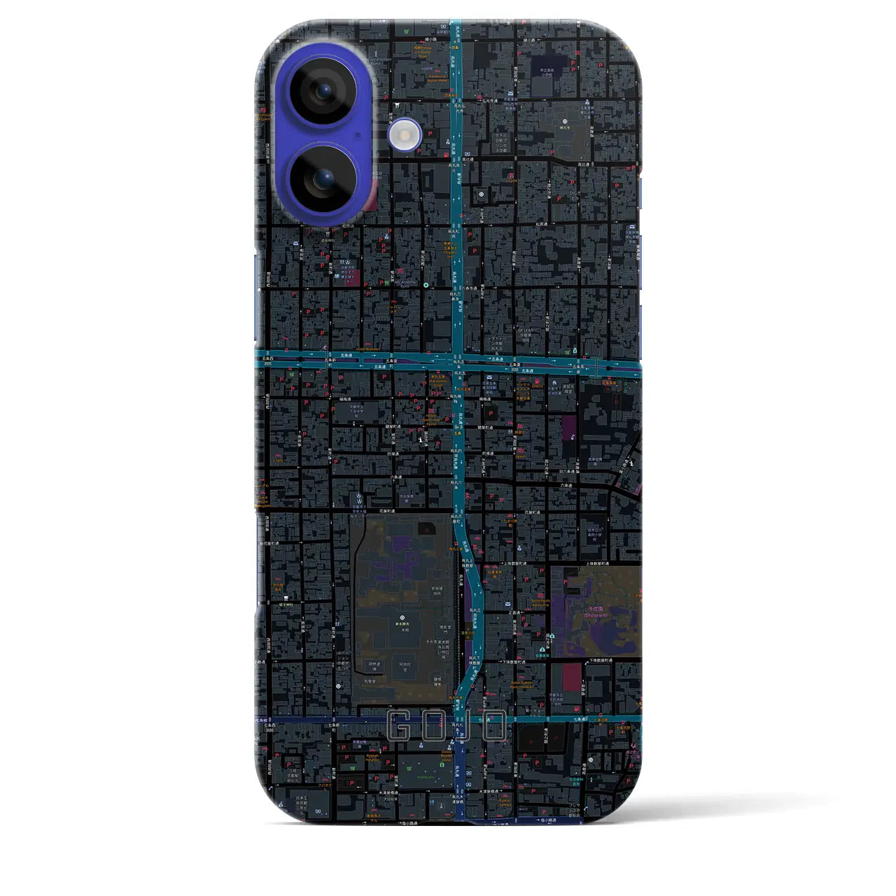 【五条(京都府)】地図柄iPhoneケース(バックカバータイプ)