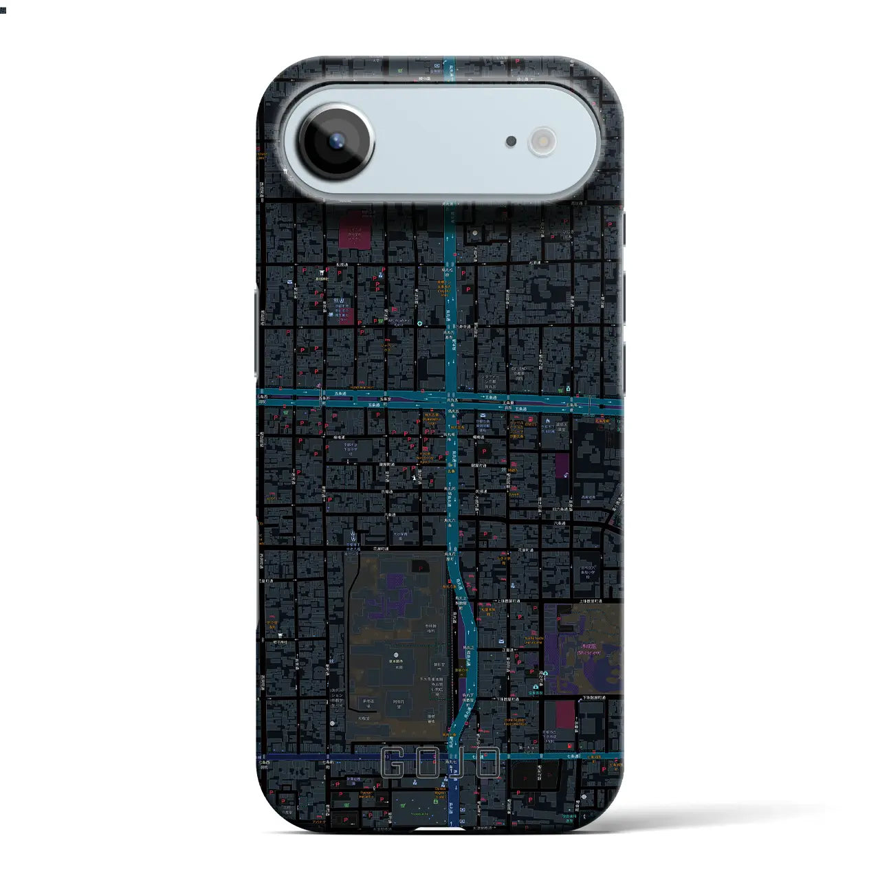 【五条(京都府)】地図柄iPhoneケース(バックカバータイプ)