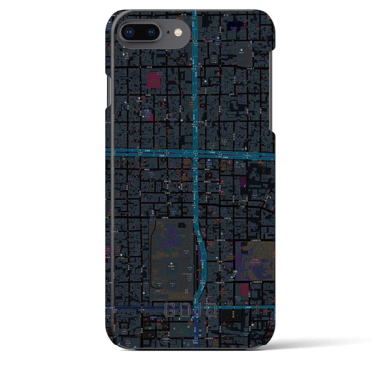 【五条(京都府)】地図柄iPhoneケース(バックカバータイプ)