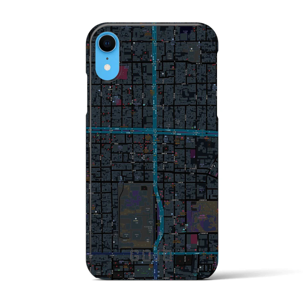 【五条(京都府)】地図柄iPhoneケース(バックカバータイプ)