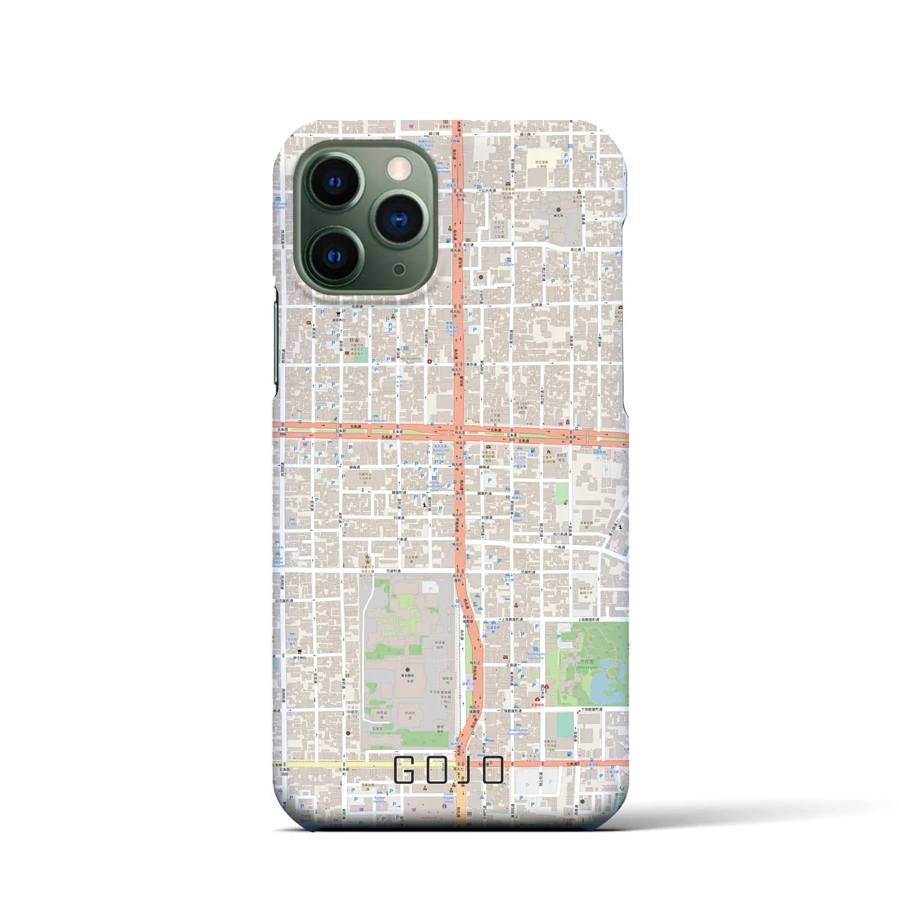 【五条(京都府)】地図柄iPhoneケース(バックカバータイプ)