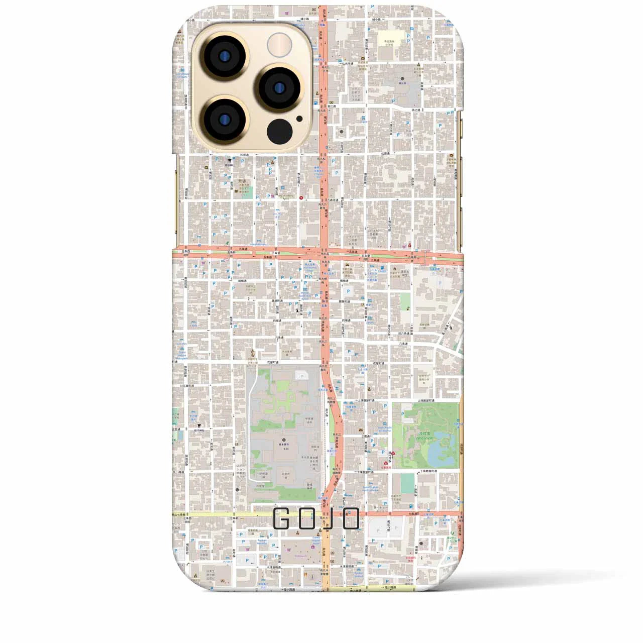 【五条(京都府)】地図柄iPhoneケース(バックカバータイプ)