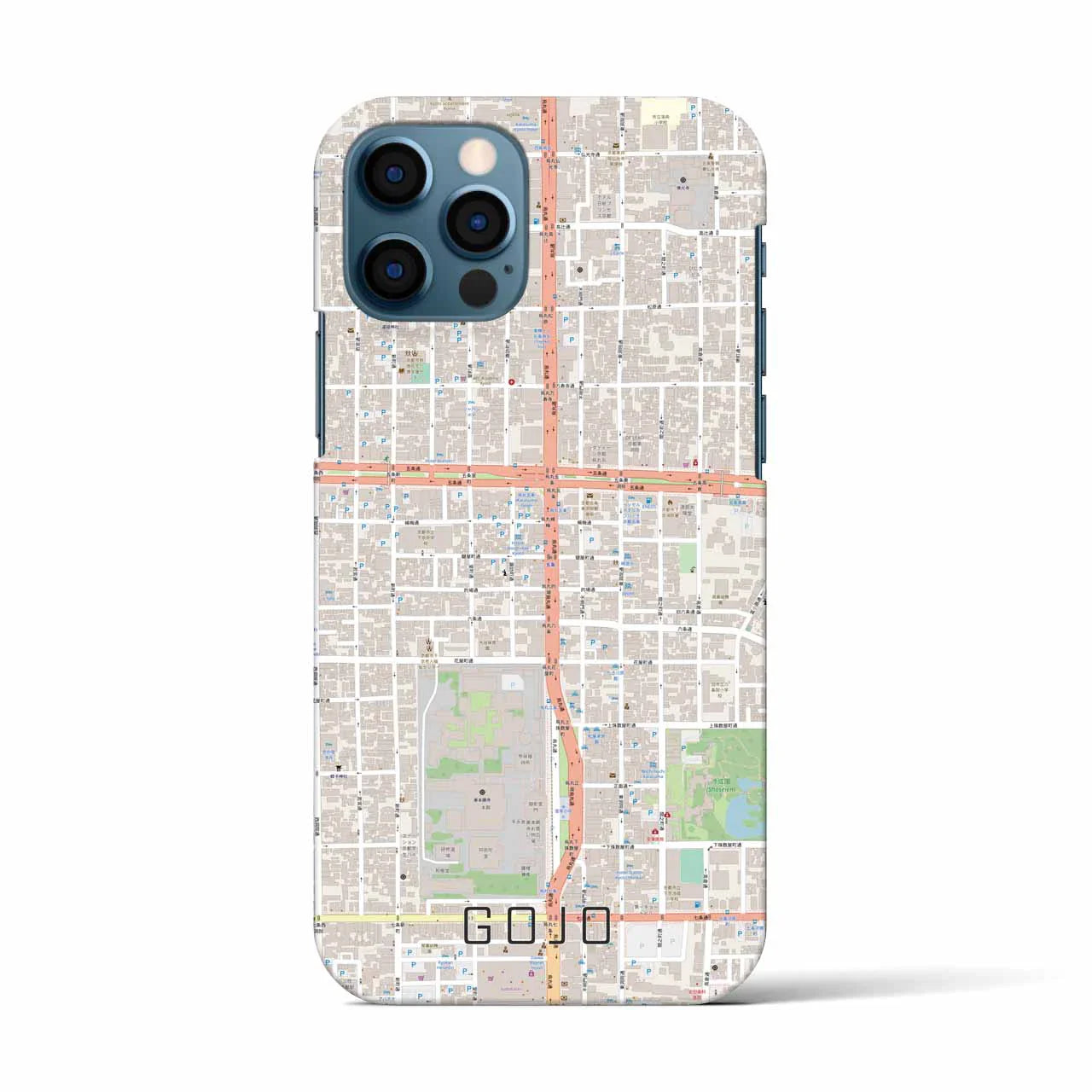 【五条(京都府)】地図柄iPhoneケース(バックカバータイプ)