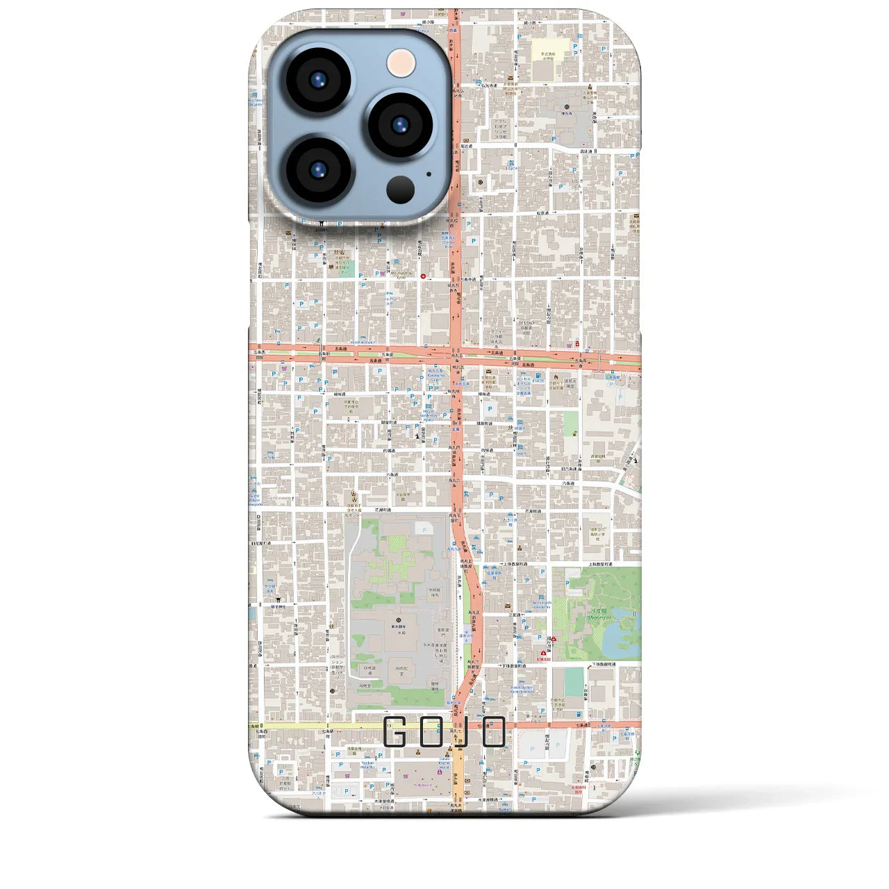 【五条(京都府)】地図柄iPhoneケース(バックカバータイプ)