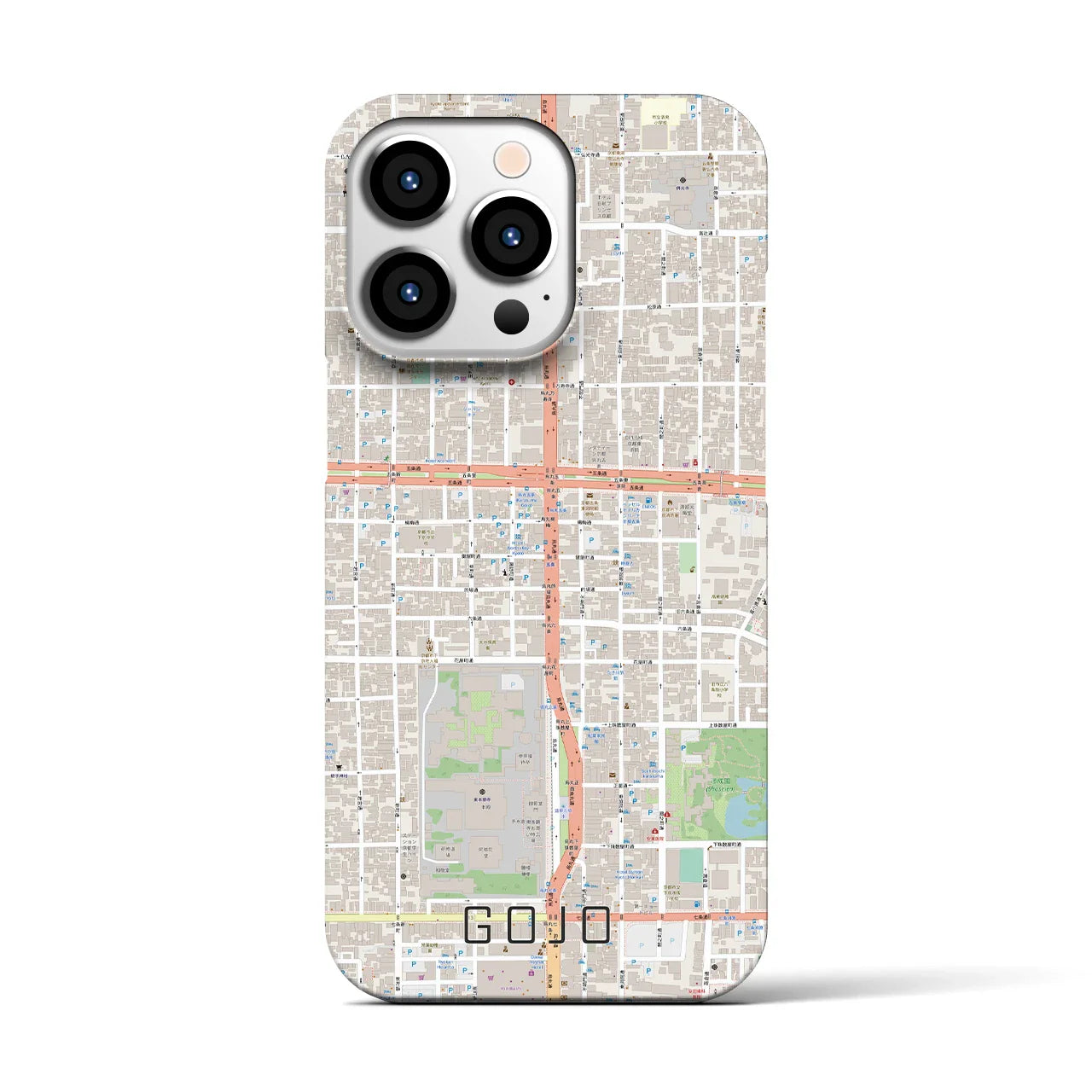 【五条(京都府)】地図柄iPhoneケース(バックカバータイプ)