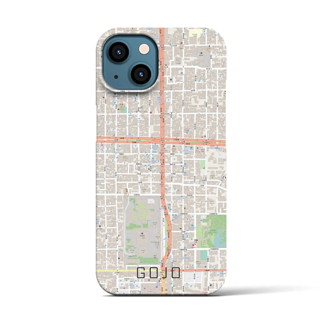 【五条(京都府)】地図柄iPhoneケース(バックカバータイプ)