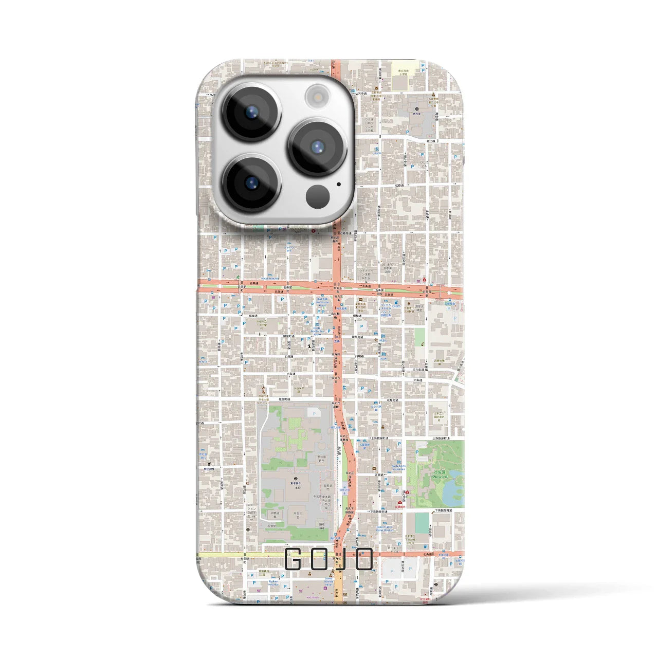 【五条(京都府)】地図柄iPhoneケース(バックカバータイプ)